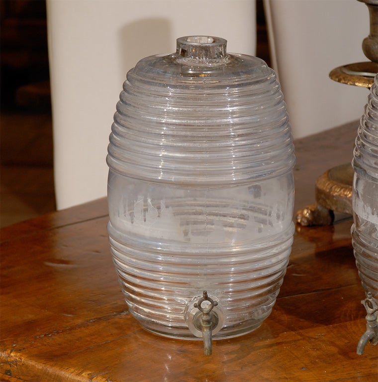 19th Century French Glass Barrels for Cologne In Good Condition For Sale In Atlanta, GA