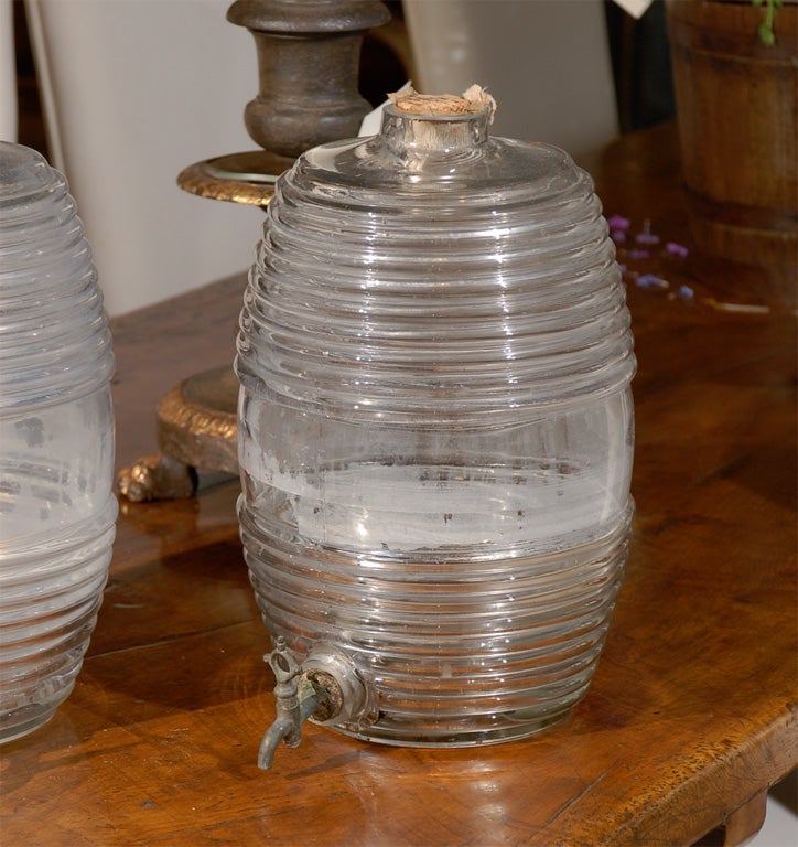 19th Century French Glass Barrels for Cologne For Sale 1
