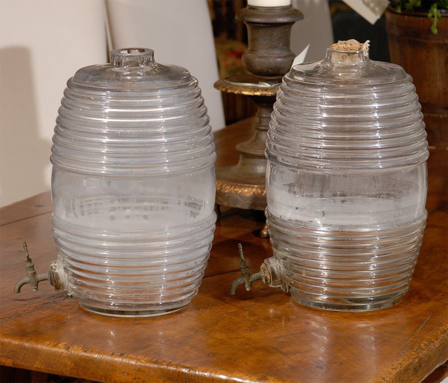 19th Century French Glass Barrels for Cologne For Sale 2
