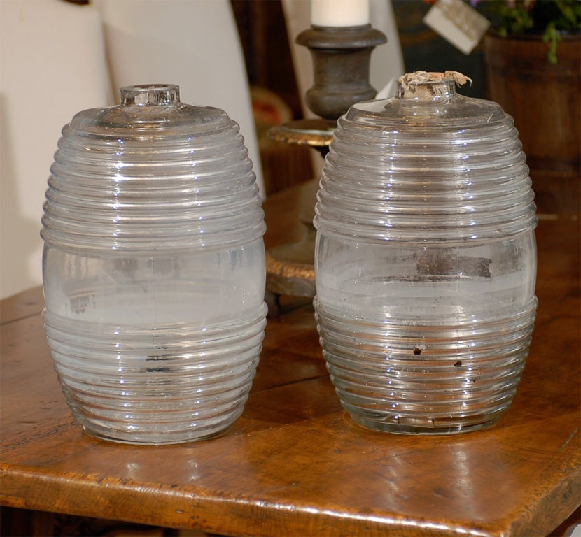 19th Century French Glass Barrels for Cologne For Sale 3