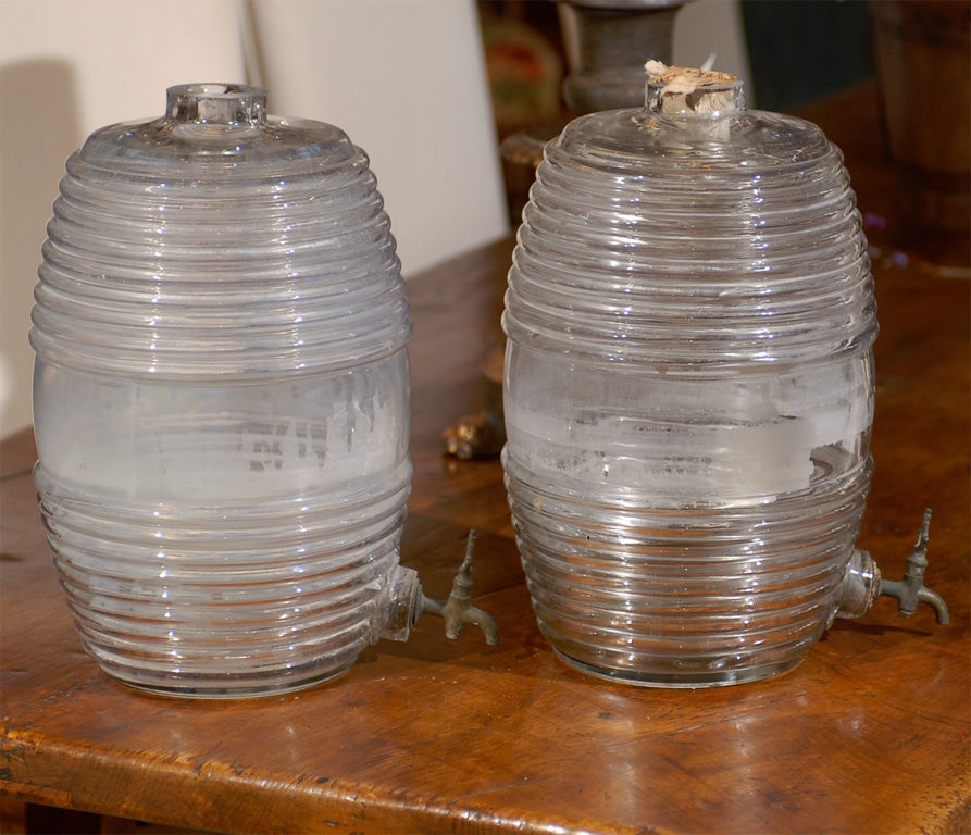 19th Century French Glass Barrels for Cologne For Sale 4