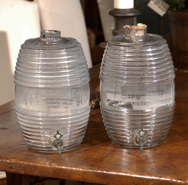 19th Century French Glass Barrels for Cologne For Sale 5