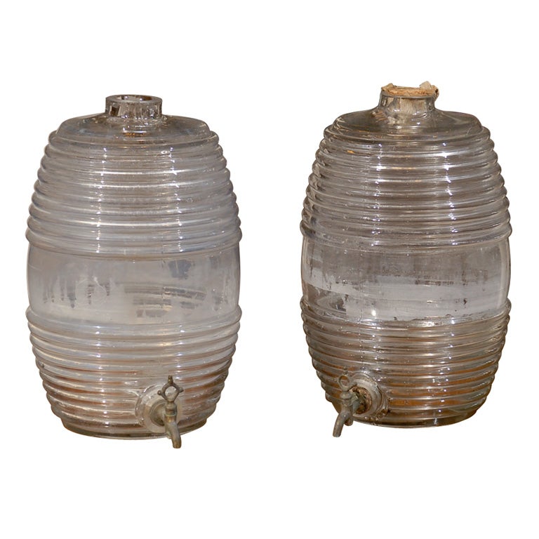 19th Century French Glass Barrels for Cologne For Sale