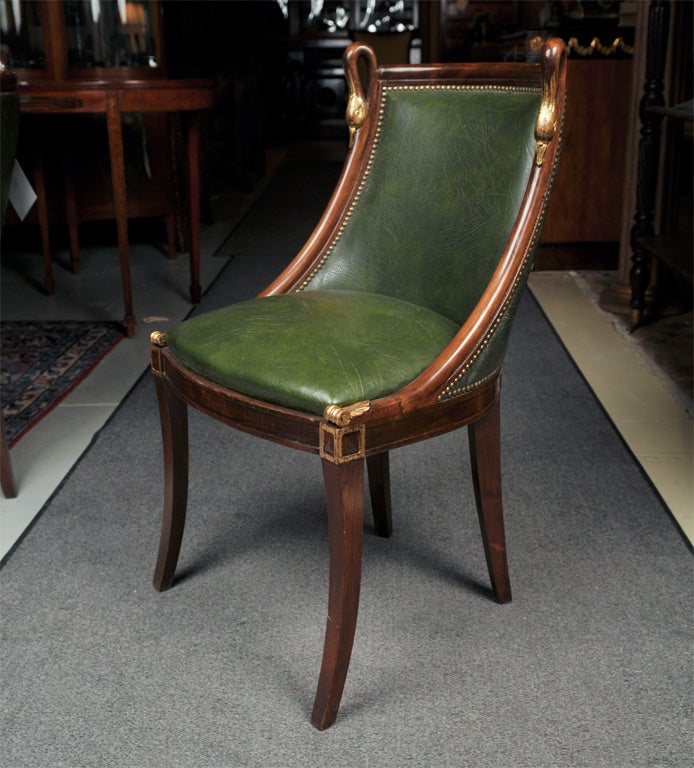 Set of 12 Swan Carved Dining Chairs manner M. Jansen In Excellent Condition In Stamford, CT