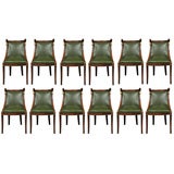 Set of 12 Swan Carved Dining Chairs manner M. Jansen