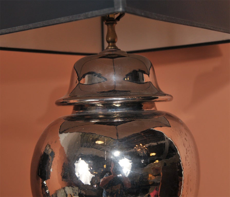 20th Century Pair of Vintage Mercury Glass Lamps