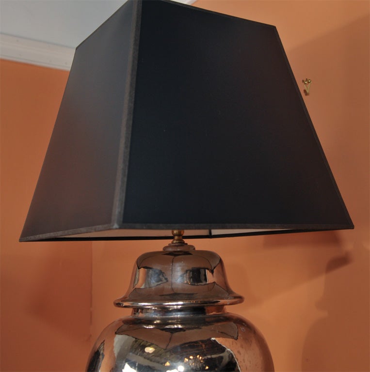 Pair of Vintage Mercury Glass Lamps 2