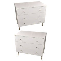 Pair of Mid Century Chest of Drawers in white