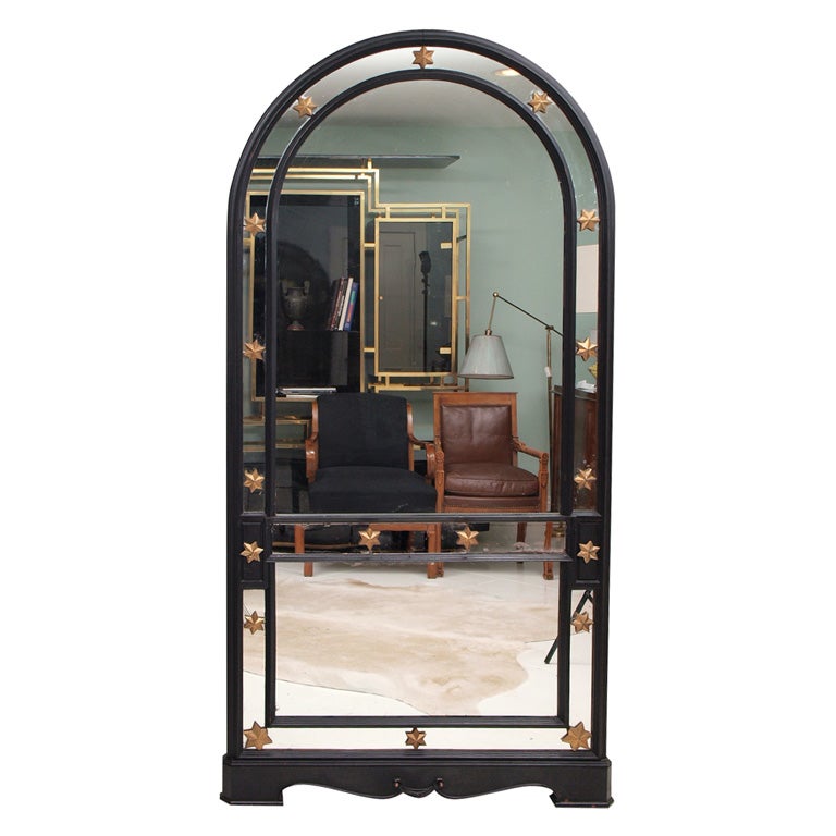 Handsome Arched Overmantel Mirror For Sale