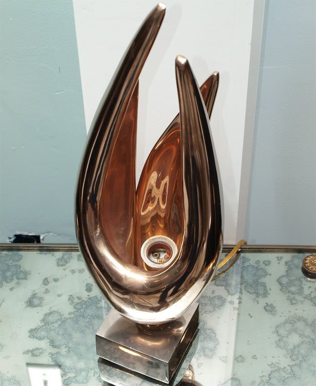 Bronze Table Lamp by Michel Dumas For Sale 1