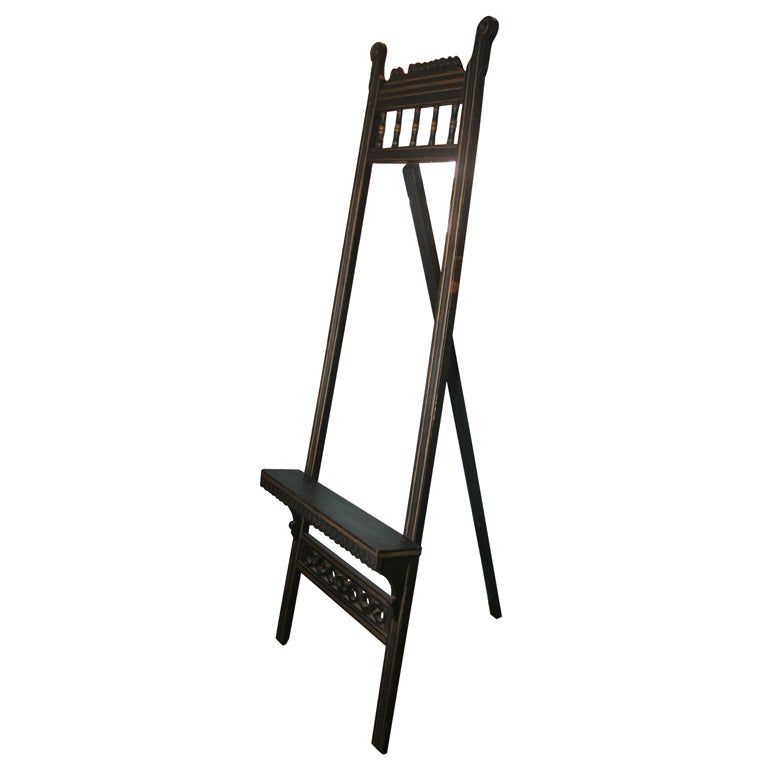 East Lake Style Black and Gold Painted Easel