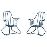 Miniature Pair of Mid-Century Wire Rocking Chairs