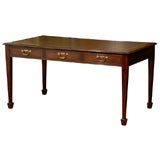 Vintage Mahogany Partner's Desk with Inset Leather Top by Trosby