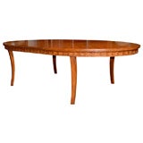 French Provencial Style Oval Fruitwood Dining Table w/ 2 leaves