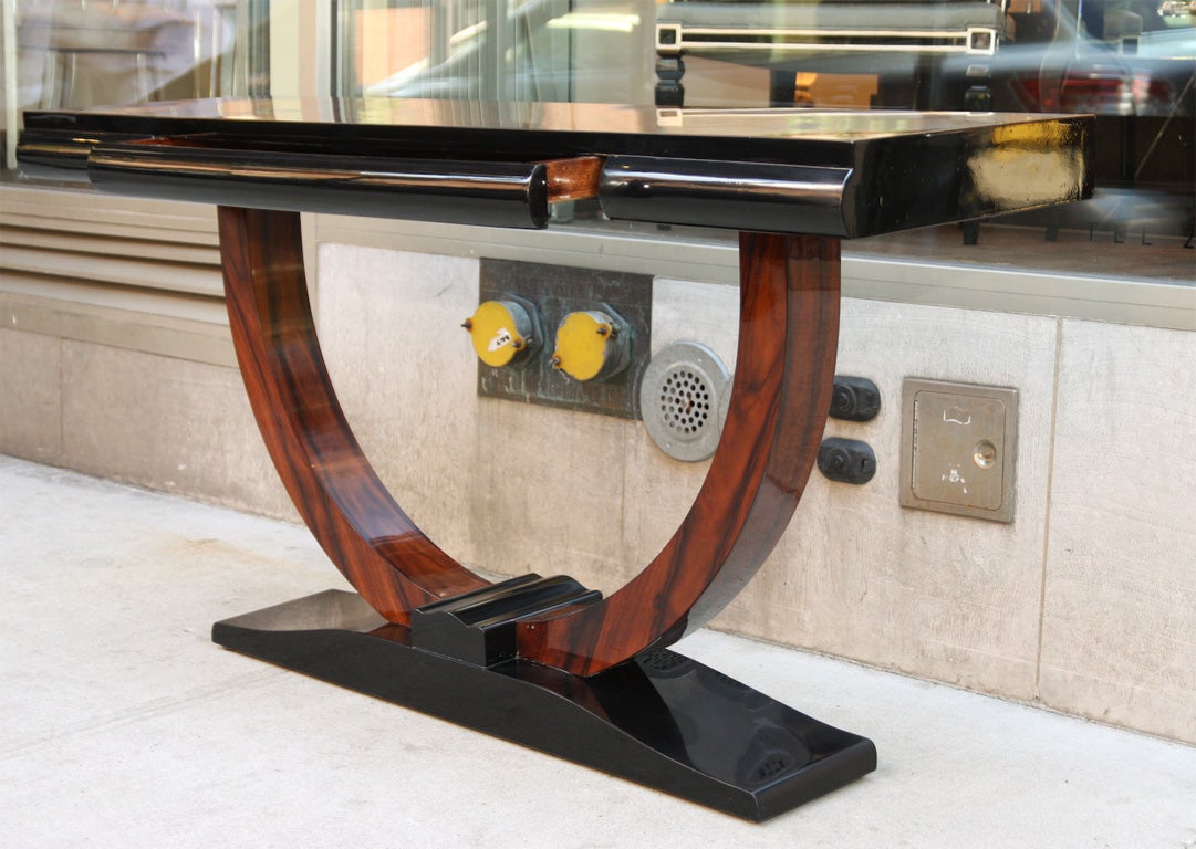 Spectacular Art Deco Consoles With "U" Shaped Pedestal Base