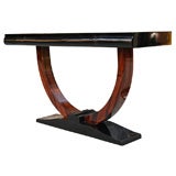 Spectacular Art Deco Consoles With "U" Shaped Pedestal Base