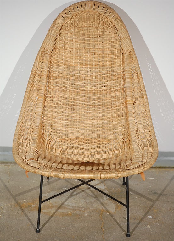 Rare wicker chair by Horlin Holmquist, 1951