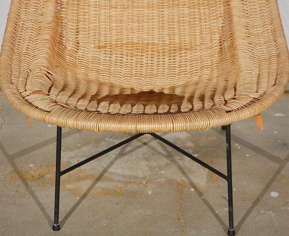 Swedish Rare Wicker Chair by  Horlin Holmquist