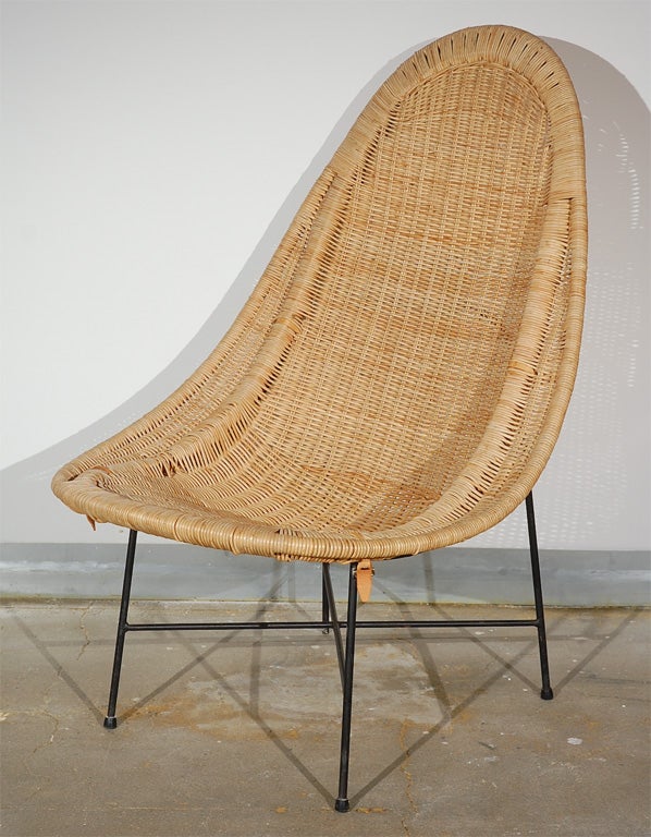 Mid-20th Century Rare Wicker Chair by  Horlin Holmquist