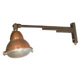 French Brass and Copper Industrial Lamp