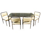 Van Keppel-Green Black Tubular Steel Dining Table and Chairs