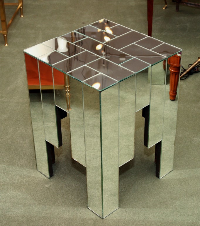 A pair of mirrored sofa end tables For Sale 1