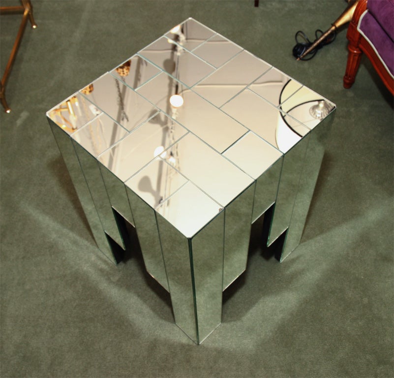 A pair of mirrored sofa end tables For Sale 3