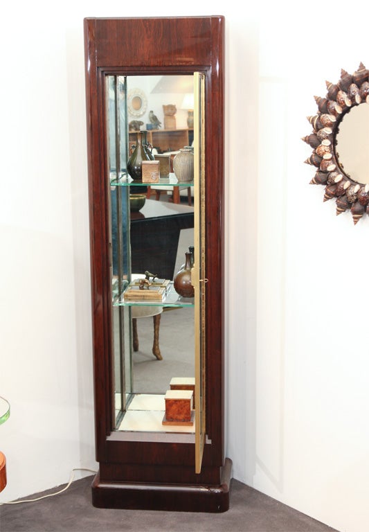 Rosewood Art Deco  One-door Illuminated Vitrine