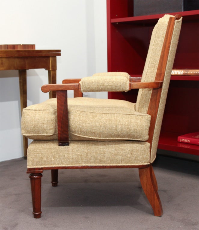 Single Walnut Armchair by Jules Leleu