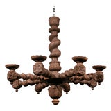Wood & Twisted Spindle Chandelier