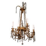 Marie Antoinette Crystal and Brass Chandelier