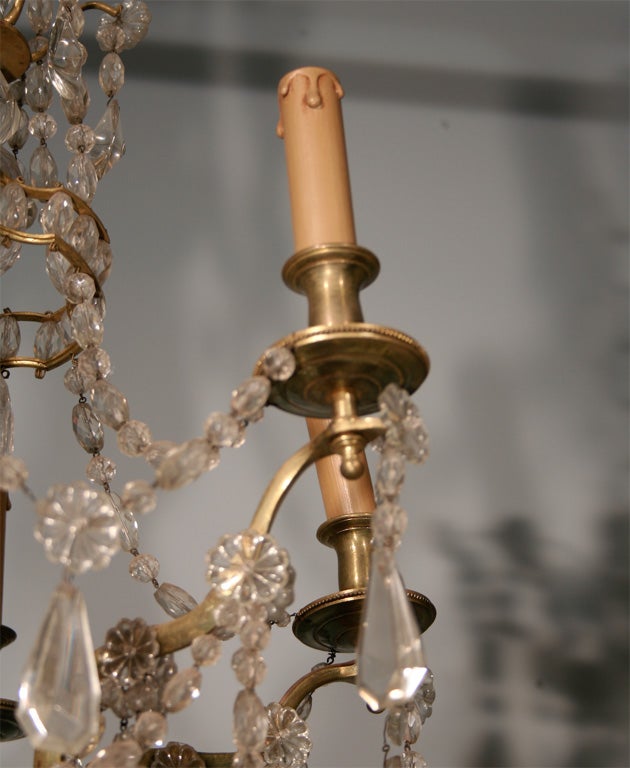 French Marie Antoinette 6 Arm Chandelier For Sale