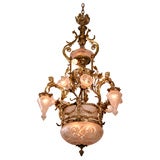 Antique Ornamental Chandelier with Cut Glass