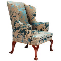 George I Upholstered Wingback Armchair