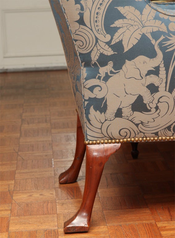 George I Upholstered Wingback Armchair 2