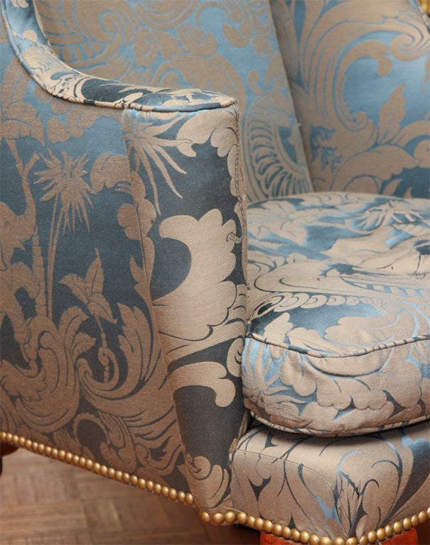 George I Upholstered Wingback Armchair 4