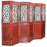 Antique Six Panel Screen with Cracked Ice Pattern