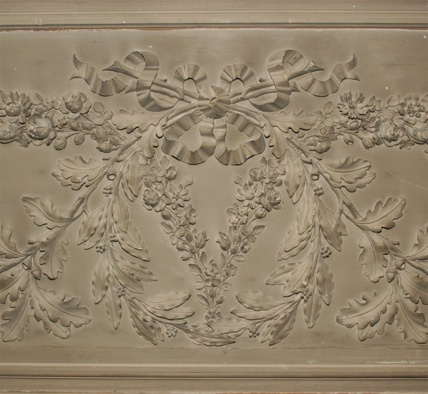 Large Wood Panels with Flora Relief