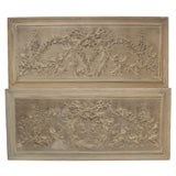 Large Wood Panels with Flora Relief