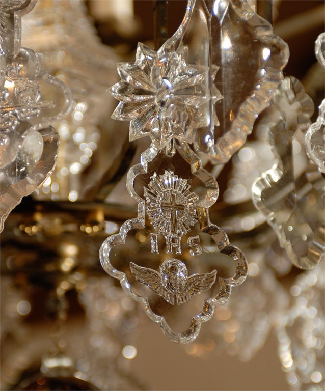 19th Century French 10-Light Crystal & Brass Chandelier For Sale 3