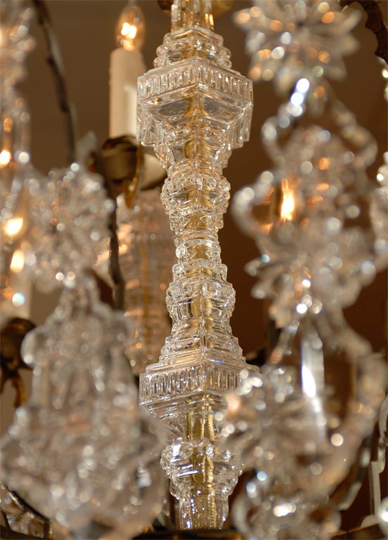 19th Century French 10-Light Crystal & Brass Chandelier For Sale 5
