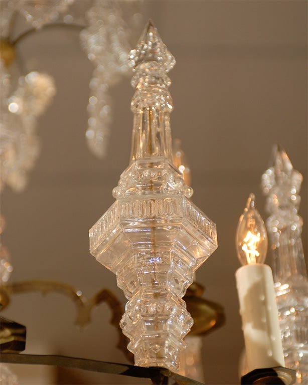 19th Century French 10-Light Crystal & Brass Chandelier For Sale 6