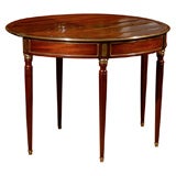 Louis XVI Mahogany Brass Mouted Flip Top Game Table.