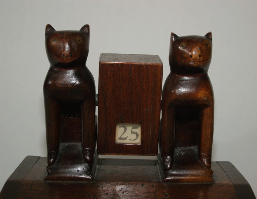 Wood Cats Perpetual Calendar For Sale
