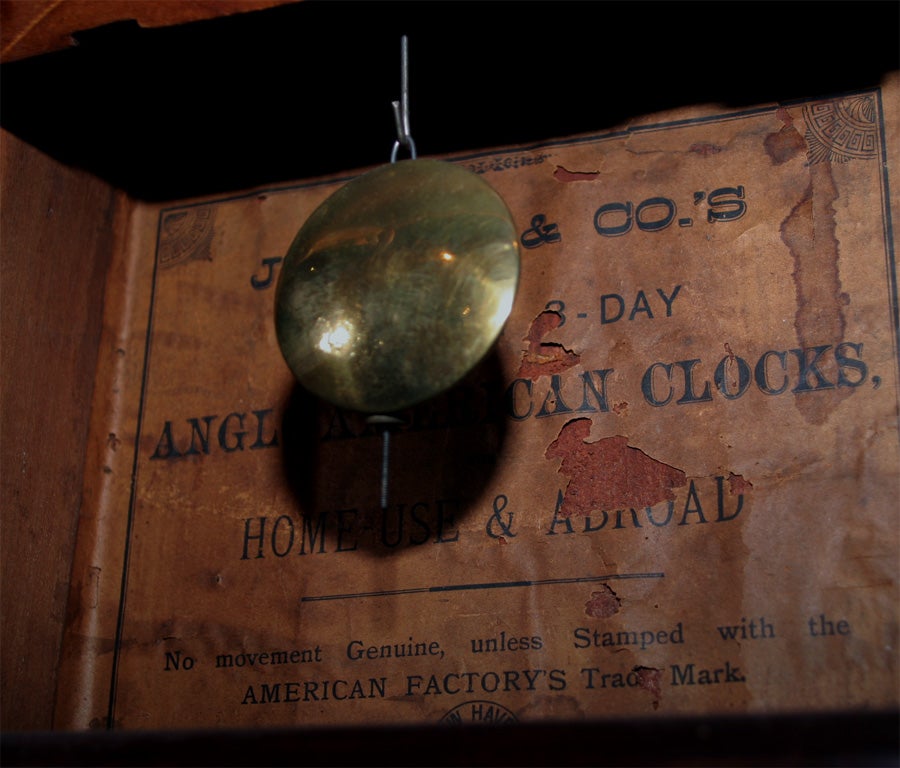 American Jerome & Co. Inlaid Wood Wall Clock