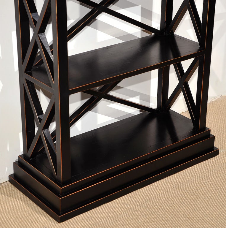 Chinese Black Lacquer Bookcase