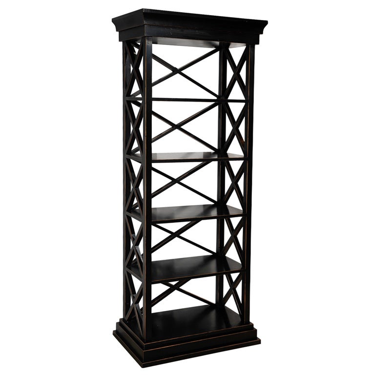 Black Lacquer Bookcase At 1stdibs