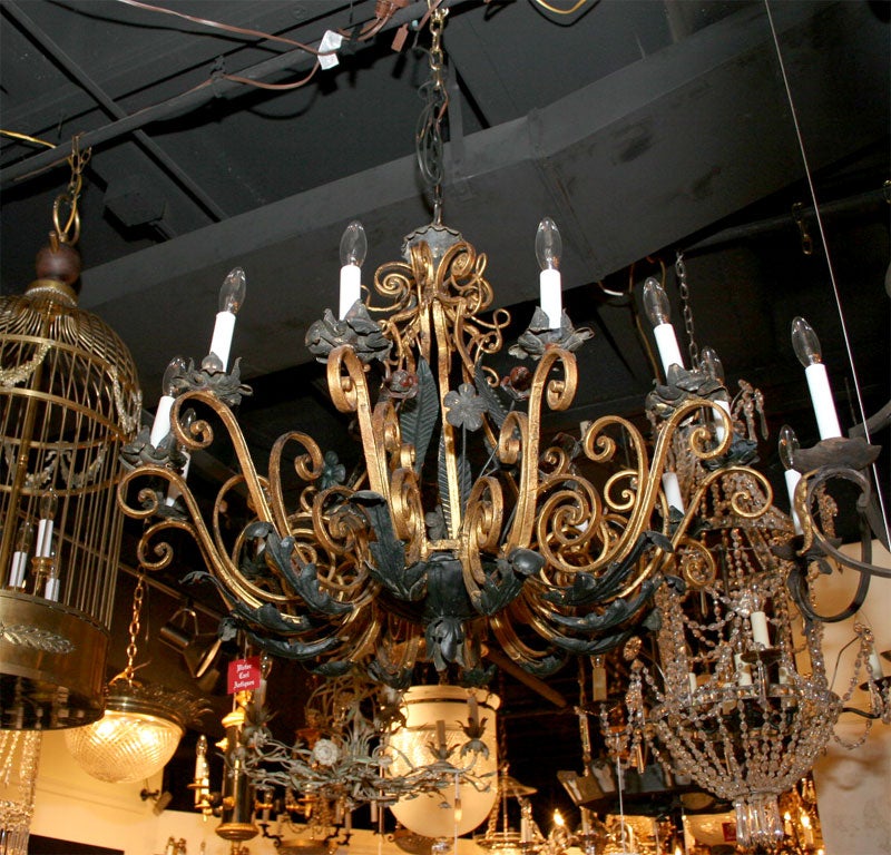 French gilded bronze chandelier