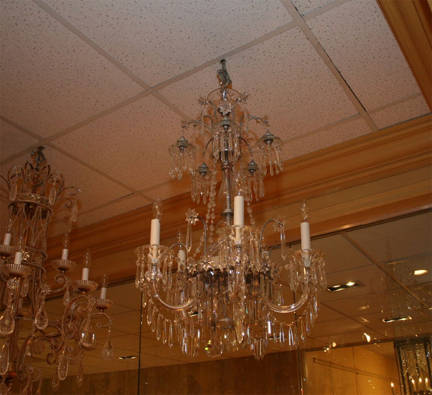 French Pair of all Crystal Chandeliers