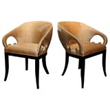 Pair of Hollywood Occasional Chairs with Spade Design